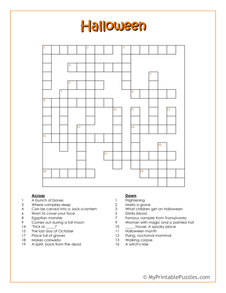 Halloween Crossword Puzzle