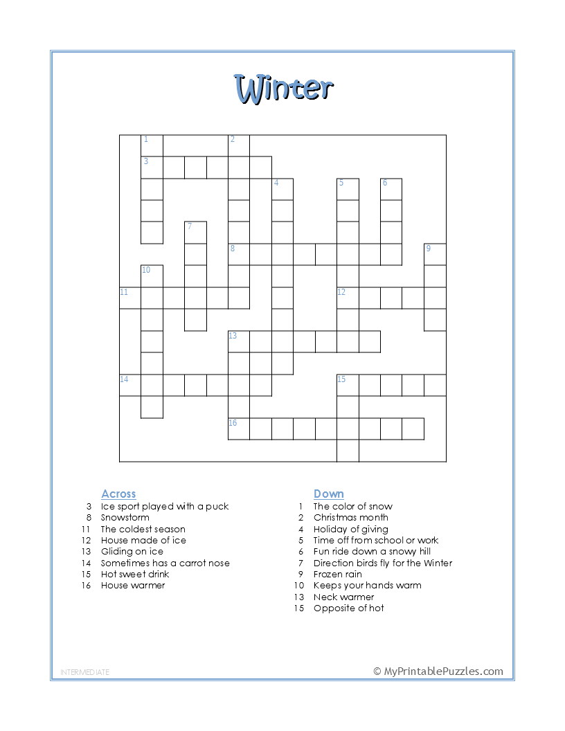 winter-crossword-puzzle-intermediate-my-printable-puzzles