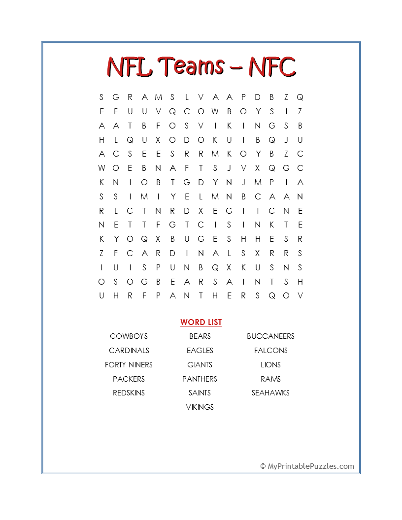 Football Party Games Football Word Search Football Tic Tac 